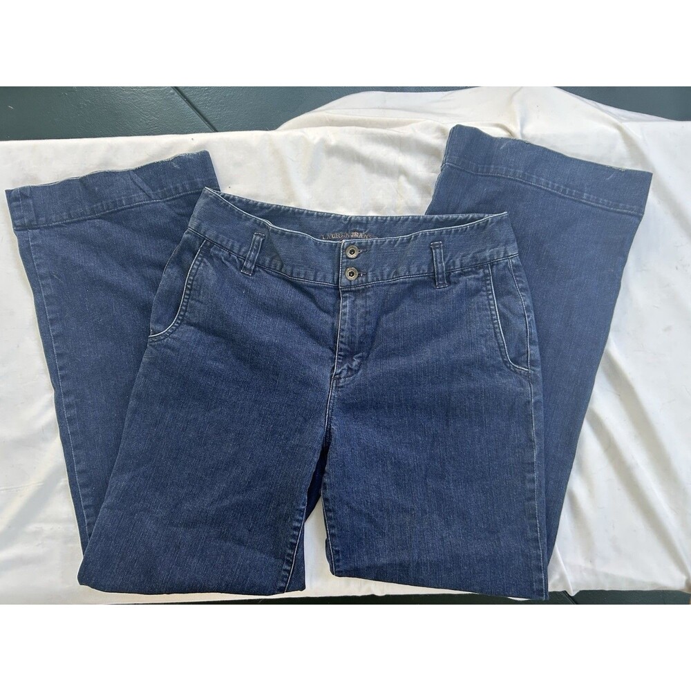 Lauren Jeans Co. Size 12 denim Blue Jeans Bell Bottom Pants Hi Waisted Vintage